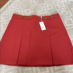 Tory Burch Red Horsebit Skirt